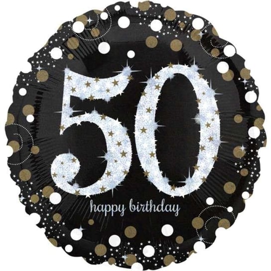 Balon foliowy, Urodziny 50, Jumbo Sparkling Celebrations Gold, 28" Amscan
