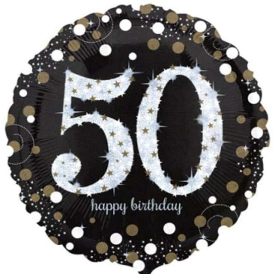 Balon foliowy, Urodziny 50, Sparkling Celebrations Gold, 18" Amscan