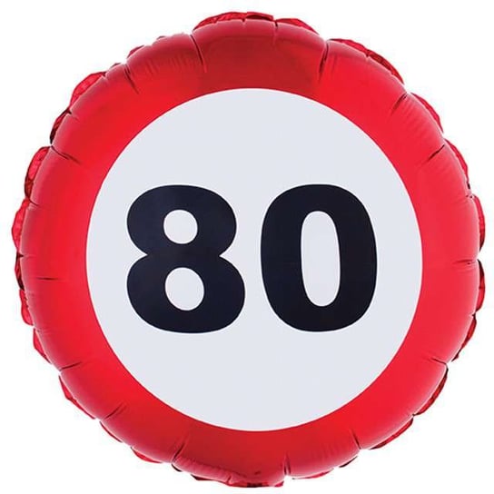 Balon foliowy, Urodziny 80 Traffic Birthday, 18" Funny Fashion