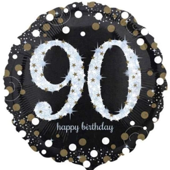 Balon foliowy, Urodziny 90, Sparkling Celebrations Gold, 18" Amscan