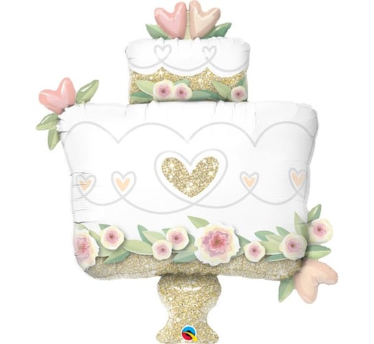 Balon foliowy, Wedding cake, 41", złoty Qualatex