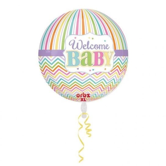 Balon foliowy, Welcome baby, 40 cm, 1 sztuka AMSCAN