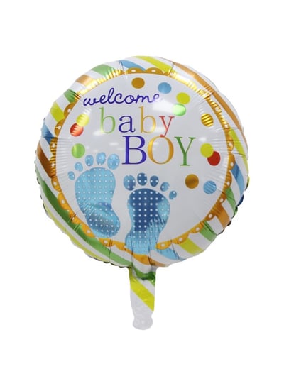Balon Foliowy "Welcome Baby Boy", Okrągły, Powitanie, Baby Shower Party spot