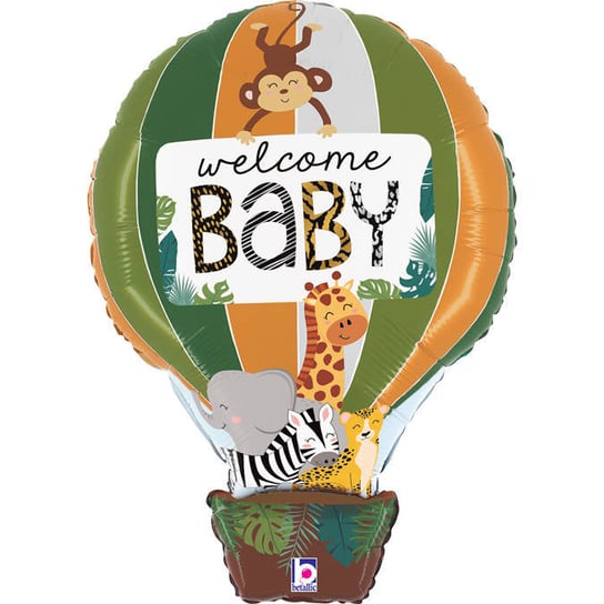 Balon Foliowy - Welcome Baby dżungla 76cm PartyPal