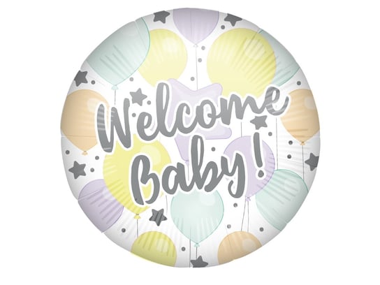 Balon foliowy Welcome Baby! na Baby Shower - 46 cm - 1 szt. Procos
