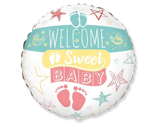 Balon foliowy, Welcome Sweet Baby, 18" Flexmetal