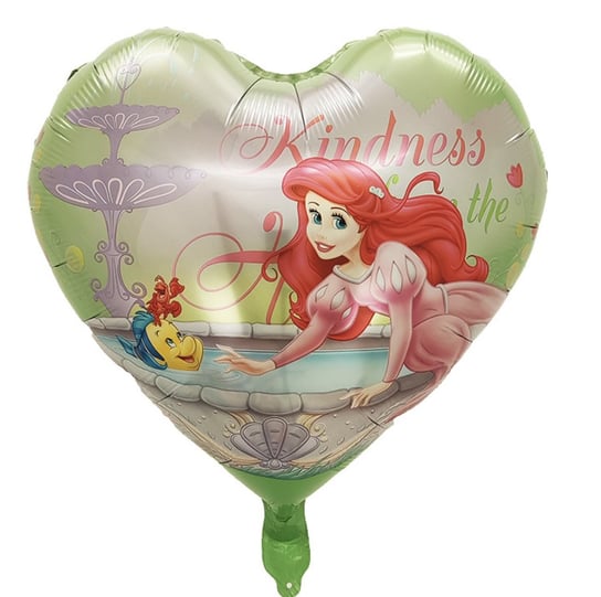 Balon foliowy z motywem z bajki Syrenka Ariel, serce, 45 cm Party spot