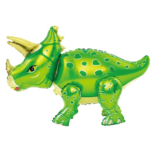 Balon Foliowy Zielony Dinozaur Triceratops 3D 55x91cm PartyPal