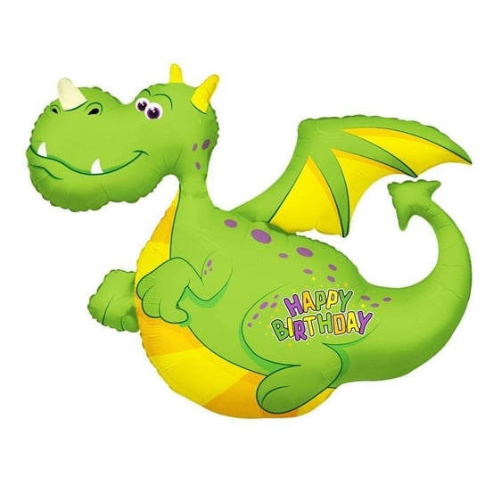 Balon Foliowy Zielony Smok, Dinozaur Happy Birthday, 92cm Amscan