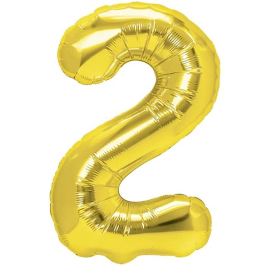 Balon foliowy złoty cyfra 2 dwa 70 cm urodziny 63943 PartyPal