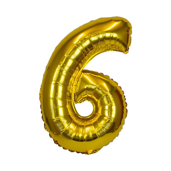 Balon foliowy złoty liczba 6 cyfra na Szóste Urodziny 1-99 40cm Inna marka