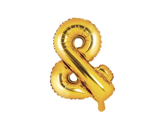 Balon foliowy, Znak &, 35 cm, złoty PartyDeco