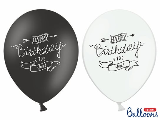 Balon, Happy Birthday, 30 cm, 6 sztuk PartyDeco