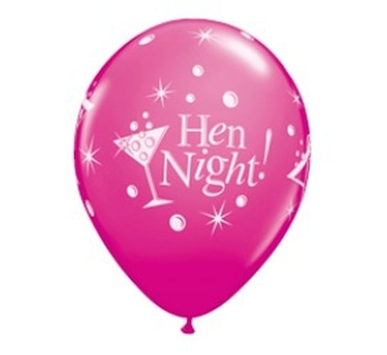 Balon, Hen Night, 11", różowy, 6 sztuk Qualatex