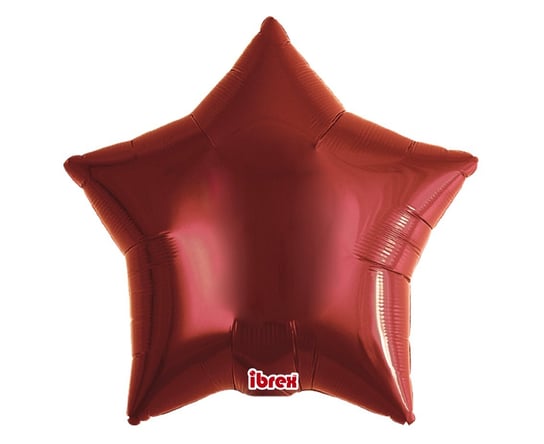 Balon Ibrex Hel, gwiazda 15", Premium Metallic Red, 5 szt. GoDan