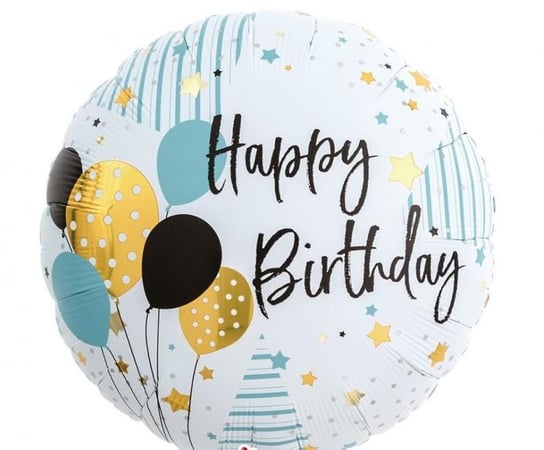 Balon Ibrex Hel, Okrągły 14", Happy Birthday Balloons Inna marka
