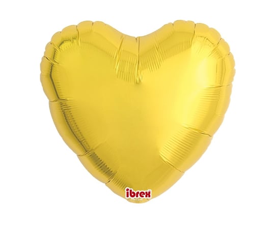 Balon Ibrex Hel, serce 18", Metallic Gold, 5 szt. GoDan