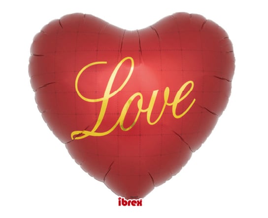 Balon Ibrex Hel, serce 25", Dark Red Love, packed GoDan