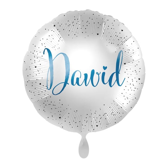 Balon imienny foliowy Dawid okrągły pakowany 43 cm AMSCAN