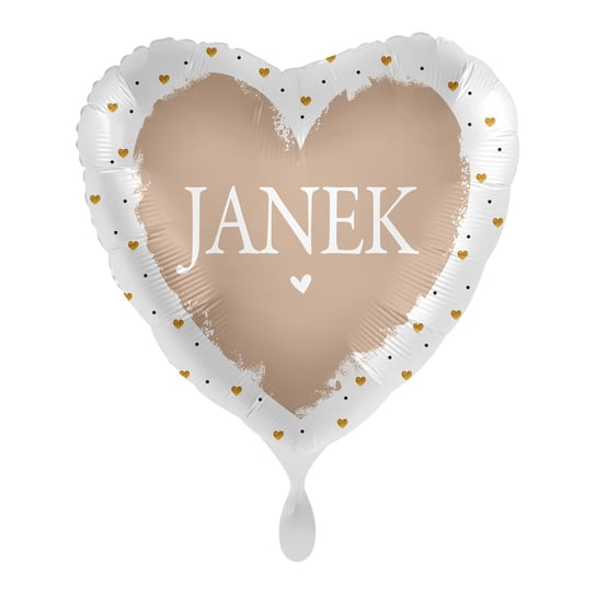 Balon imienny foliowy Janek serce pakowany 43 cm AMSCAN