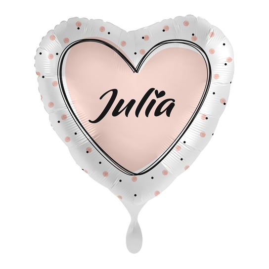 Balon imienny foliowy Julia serce pakowany 43 cm Amscan