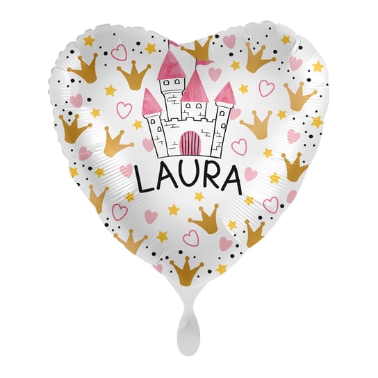 Balon imienny foliowy Laura serce pakowany 43 cm Amscan
