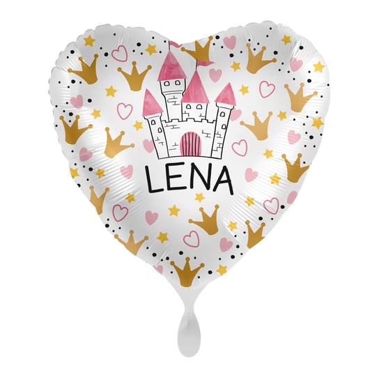 Balon imienny foliowy Lena serce pakowany 43 cm Amscan