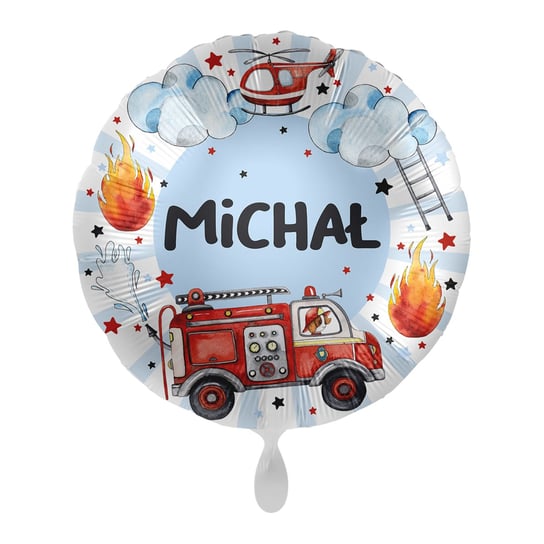 Balon imienny foliowy Michał okrągły pakowany 43 cm AMSCAN