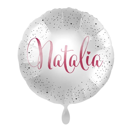 Balon imienny foliowy Natalia okrągły pakowany 43 cm AMSCAN