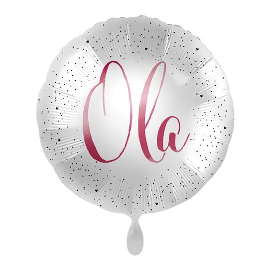 Balon imienny foliowy Ola okrągły pakowany 43 cm AMSCAN