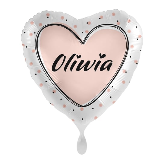 Balon imienny foliowy Oliwia serce pakowany 43 cm Amscan