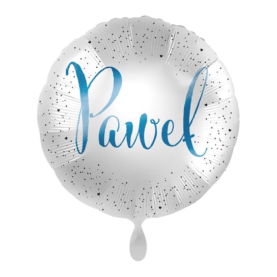 Balon imienny foliowy Pawel okrągły pakowany 43 cm AMSCAN