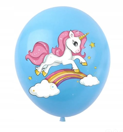 Balon Klasyczny z Nadrukiem na URODZINY - JEDNOROŻEC - 10 szt Unicorn