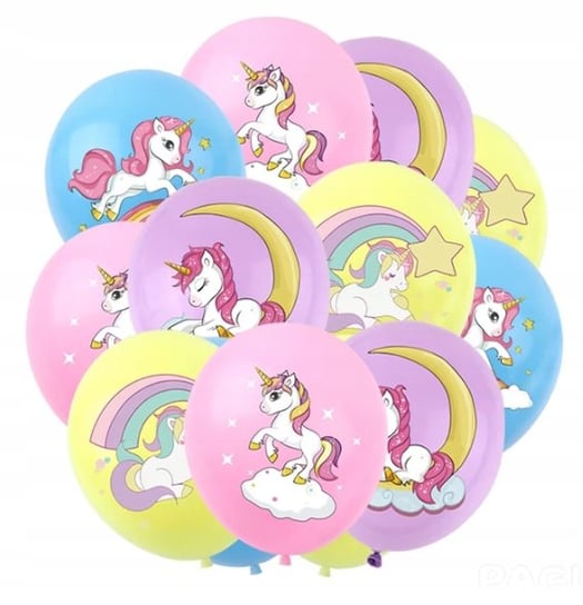 Balon Klasyczny z Nadrukiem na URODZINY - JEDNOROŻEC - 40 szt Unicorn