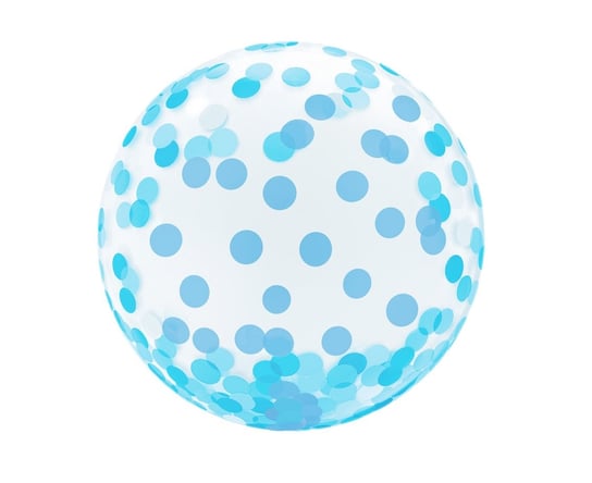 Balon kryształowy, niebieskie grochy, 18" GoDan