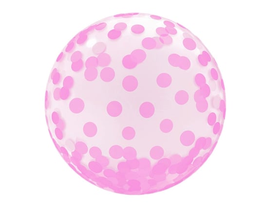 Balon kryształowy, różowe grochy, 18" GoDan