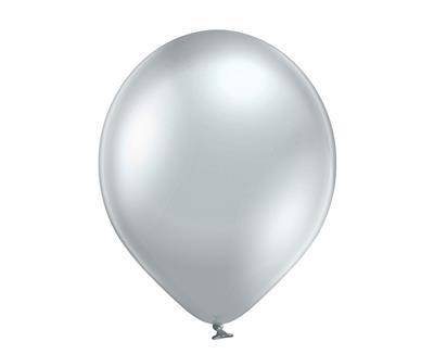 Balon lateksowe D5 Glossy Silver srebrne 12cm, 100 szt. BELBAL