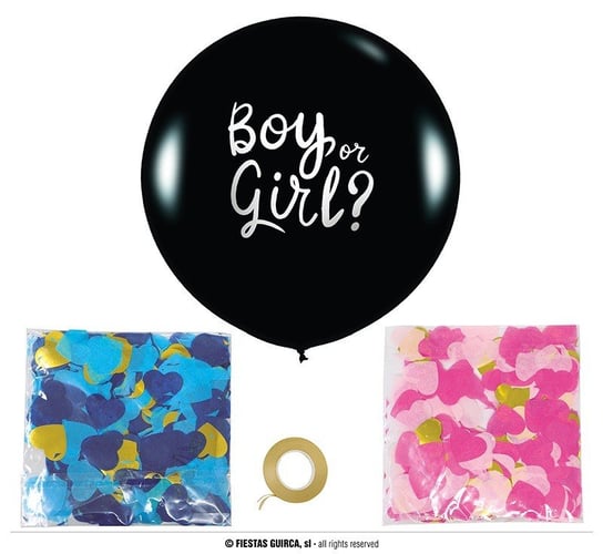 Balon lateksowy czarny chłopiec czy dziewczynka ABC
