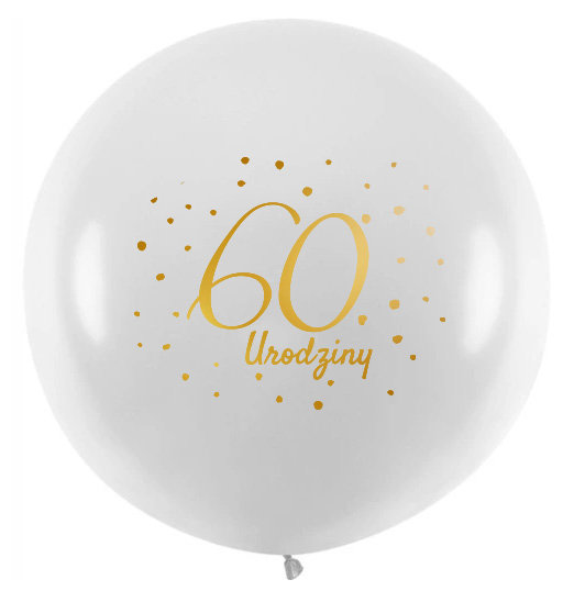 Balon na 60 urodziny biały sześćdziesiątka "60" 45 cm 1 szt. somgo
