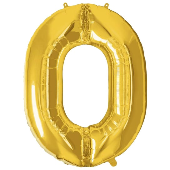 Balon na urodziny cyfra 0 foliowy 40 cm złoty Springos
