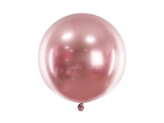 Balon okrągły Glossy, różowe złoto, 60 cm PartyDeco