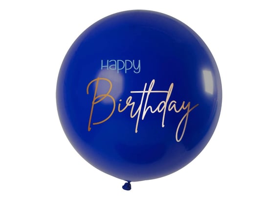Balon olbrzym Happy Birthday 80 cm - granatowy. Folat