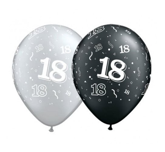 Balon pastelowy, 11", 18. Urodziny, 25 sztuk Qualatex