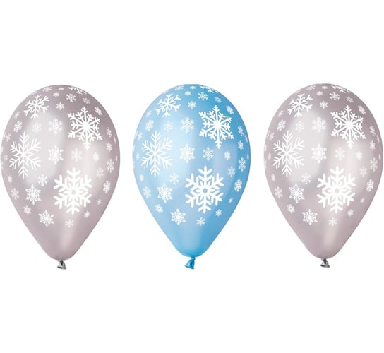 Balon Premium, Płatki śniegu, 12", 5 sztuk Gemar