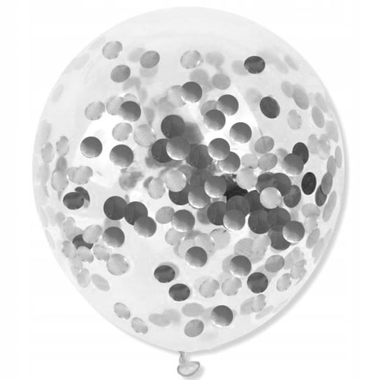 Balon przeźroczysty konfetti srebrne 5 szt. Inny producent