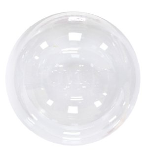 Balon przezroczysty transparentny Bobo okrągła kula, kryształ, 24 cale PartyDeco