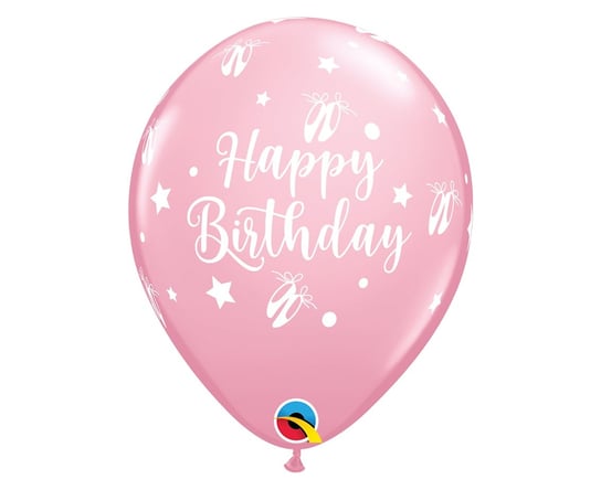 Balon QL 11" z nadr. "Happy Birthday - Ballerina Slippers", pastel j.różowy / 6 szt. Qualatex
