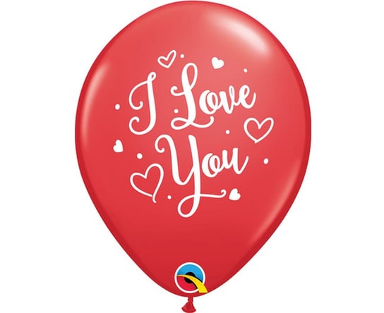 Balon Ql 11" Z Nadr. "I Love You", Pastel Czerwony / 6 Szt. Qualatex