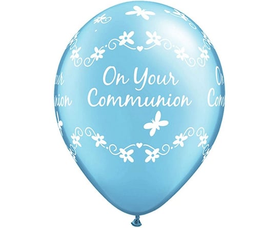 Balon Ql 11" Z Nadr. On Your Communion, Niebieskie / 6 Szt. Qualatex