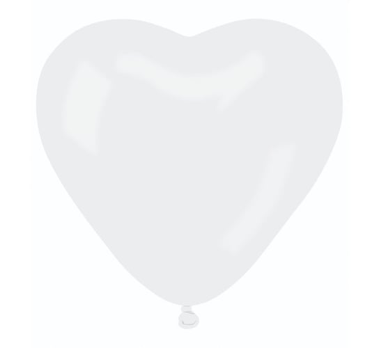 Balon, Serce duże, 24", biały, 50 sztuk GoDan